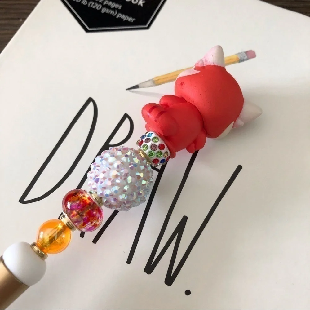 Disney Doorables: Turning Red: Panda Mei handmade beaded pen
